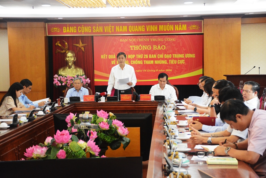 Thông báo kết quả Phiên họp thứ 26 của Ban Chỉ đạo Trung ương về phòng, chống tham nhũng tiêu cực