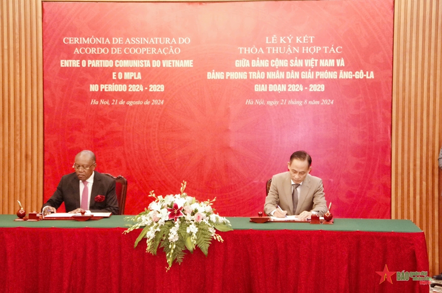 Thường trực Ban Bí thư Lương Cường tiếp đoàn Đảng Phong trào Nhân dân Giải phóng Angola