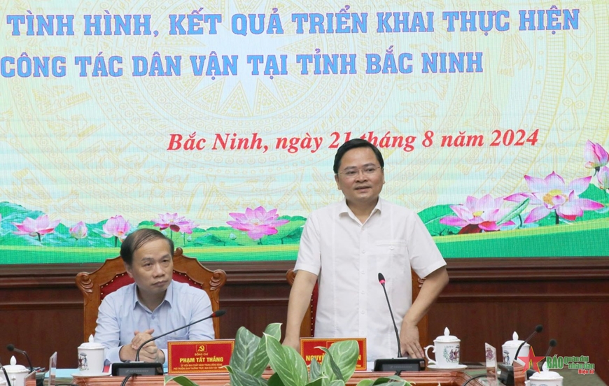 Đoàn công tác của Ban Dân vận Trung ương làm việc tại tỉnh Bắc Ninh