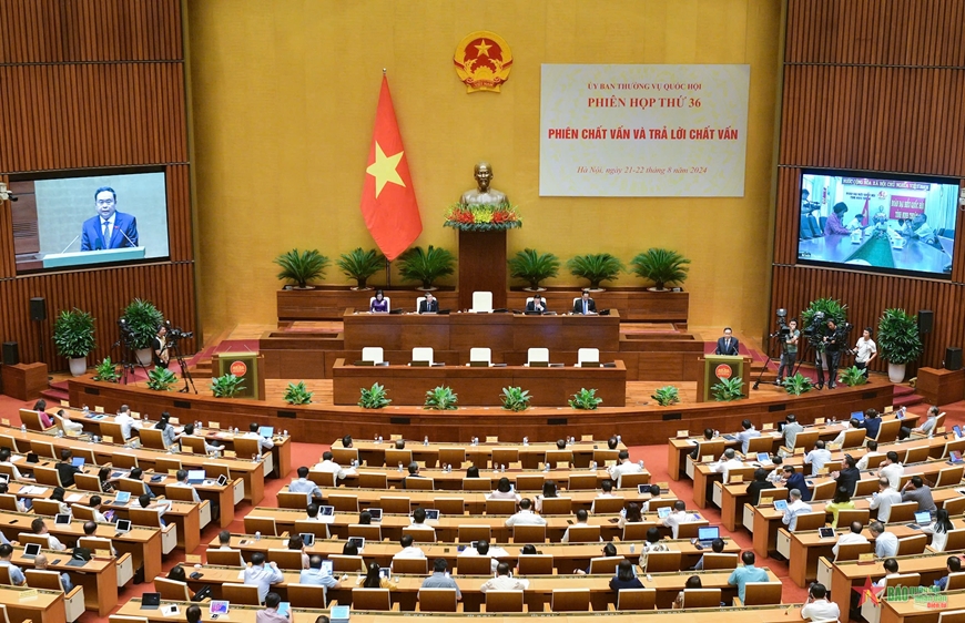 Phiên chất vấn và trả lời chất vấn tại Ủy ban Thường vụ Quốc hội: Thúc đẩy xây dựng, hoàn thiện thể chế