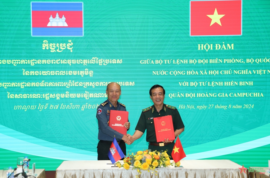 Hợp tác biên phòng góp phần thúc đẩy quan hệ hợp tác quốc phòng Việt Nam - Campuchia