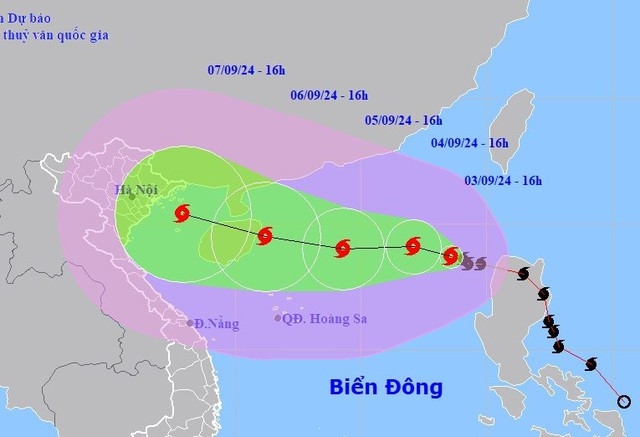 Bão số 3 mạnh cấp 11, giật cấp 13 trên khu vực Bắc Biển Đông