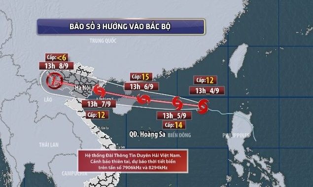 Bão số 3 dự báo là cơn bão mạnh nhất đi vào vịnh Bắc Bộ trong 10 năm trở lại đây