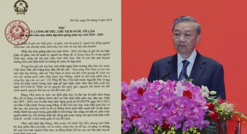 Thư Tổng Bí thư, Chủ tịch nước Tô Lâm gửi ngành Giáo dục nhân dịp khai giảng năm học mới 2024-2025