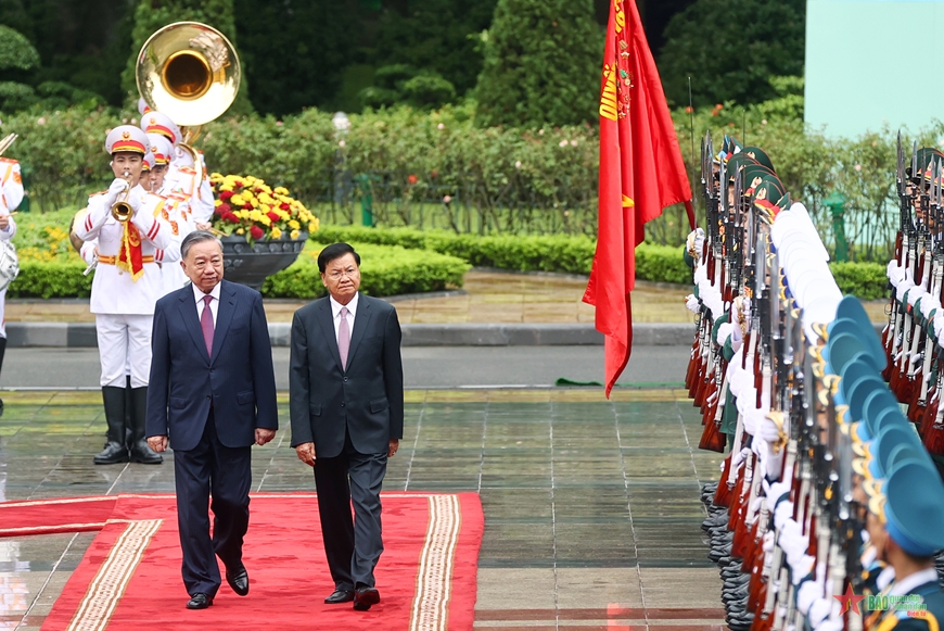 View - 	Tổng Bí thư, Chủ tịch nước Tô Lâm đón Tổng Bí thư, Chủ tịch nước Lào