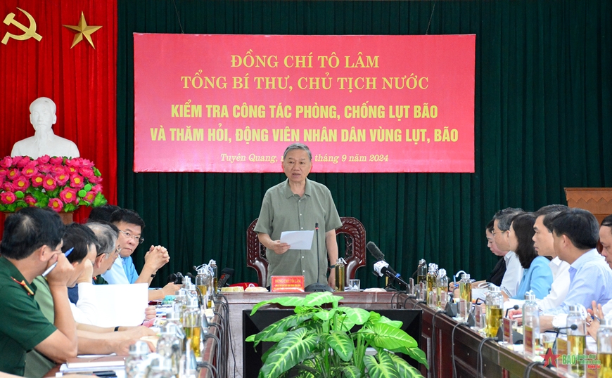 Tổng Bí thư, Chủ tịch nước Tô Lâm kiểm tra công tác phòng, chống lụt bão ở tỉnh Tuyên Quang và Phú Thọ