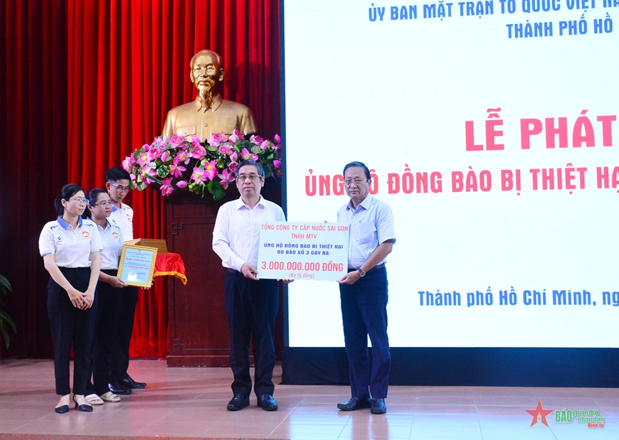 TP Hồ Chí Minh: Hơn 58 tỉ đồng ủng hộ hỗ trợ đồng bào miền Bắc khắc phục hậu quả bão số 3