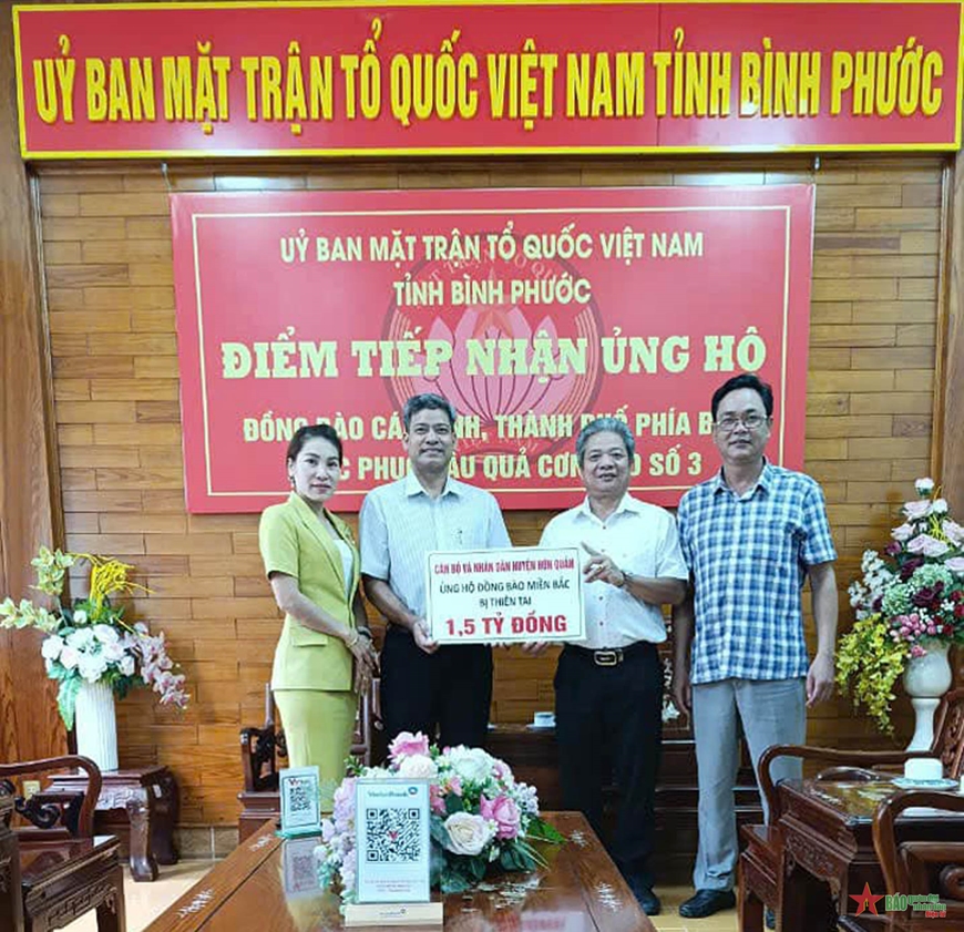 Bình Phước: Hơn 1,5 tỷ đồng ủng hộ đồng bào bão, lũ
