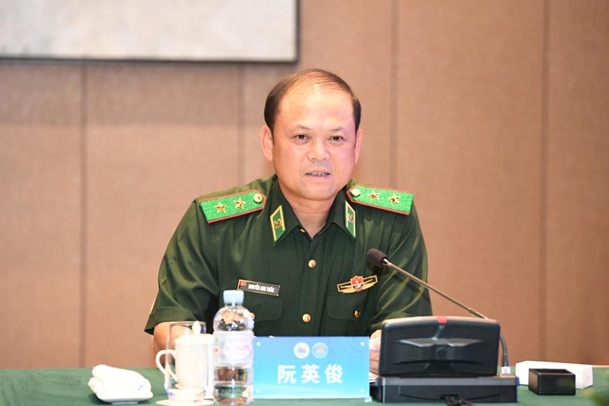 Trung tướng Nguyễn Anh Tuấn phát biểu tại hội đàm.