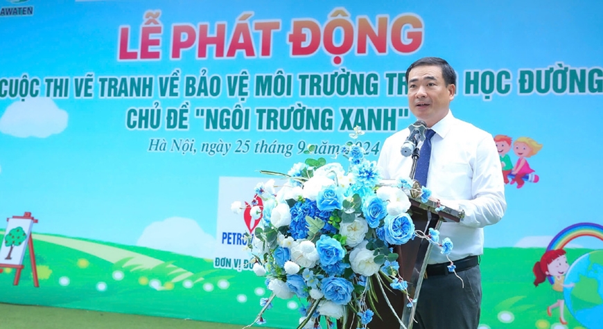 Ông Nguyễn Văn Toàn, Bí thư Chi bộ, Tổng biên tập Tạp chí điện tử Môi trường và Cuộc sống, Trưởng Ban tổ chức cuộc thi phát biểu tại lễ phát động.