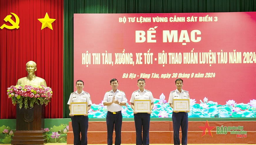 Bộ tư lệnh Vùng Cảnh sát biển 3 bế mạc hội thi tàu, xuồng, xe tốt và hội thao huấn luyện tàu