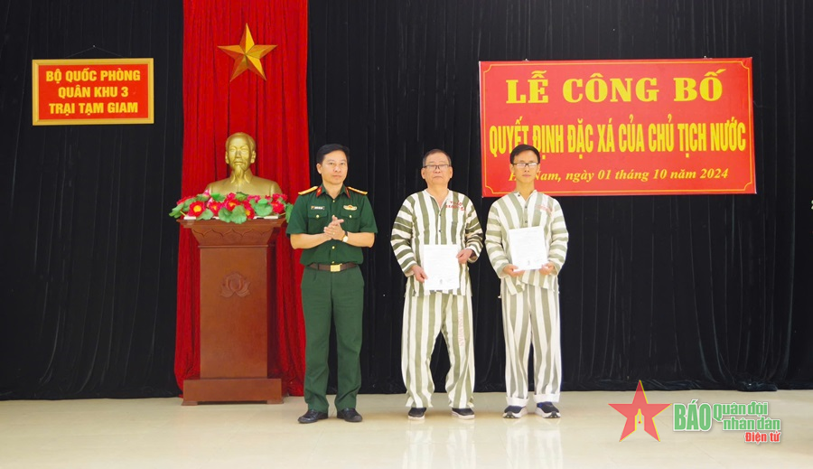 Trại tạm giam Quân khu 3: Công bố Quyết định đặc xá của Chủ tịch nước