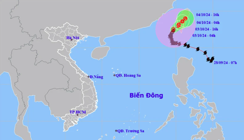 Bão số 5 giật cấp 12, đang nằm trên vùng biển của đảo Đài Loan (Trung Quốc)