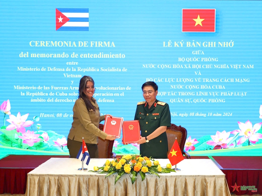 Vụ Pháp chế, Bộ Quốc phòng hội đàm với Cục Pháp chế Bộ các Lực lượng vũ trang cách mạng Cuba