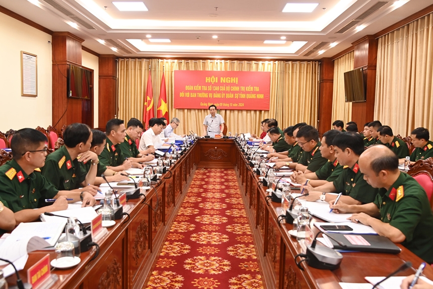 Đoàn Kiểm tra của Bộ Chính trị kiểm tra đối với Ban Thường vụ Đảng ủy Quân sự tỉnh Quảng Ninh