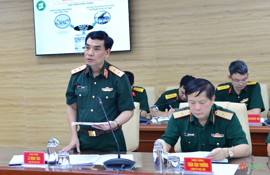 Bộ trưởng Bộ Khoa học và Công nghệ thăm và làm việc tại Học viện Kỹ thuật Quân sự