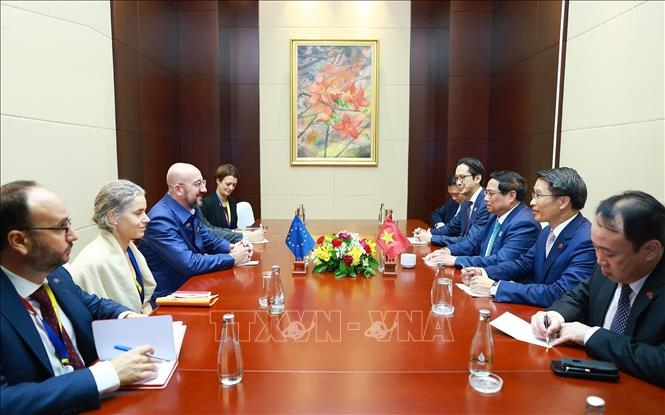 Hội nghị Cấp cao ASEAN: Thủ tướng Phạm Minh Chính tiếp Chủ tịch Hội đồng châu Âu