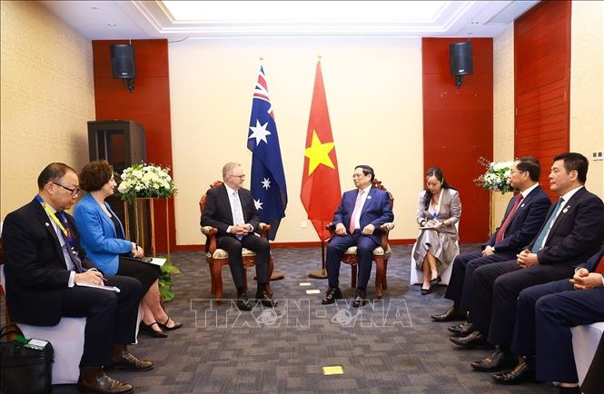 Hội nghị Cấp cao ASEAN: Thủ tướng Phạm Minh Chính hội kiến Thủ tướng Australia