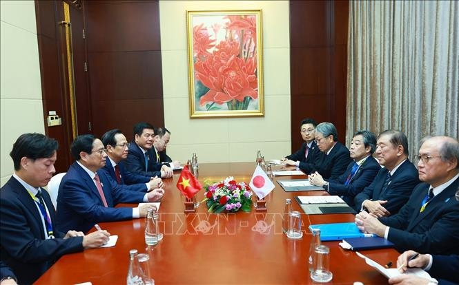 Hội nghị Cấp cao ASEAN: Thủ tướng Phạm Minh Chính hội kiến Thủ tướng Nhật Bản Shigeru Ishiba