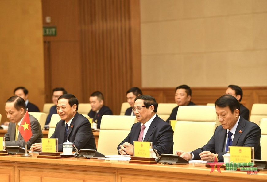 Thủ tướng Phạm Minh Chính hội đàm với Thủ tướng Trung Quốc Lý Cường