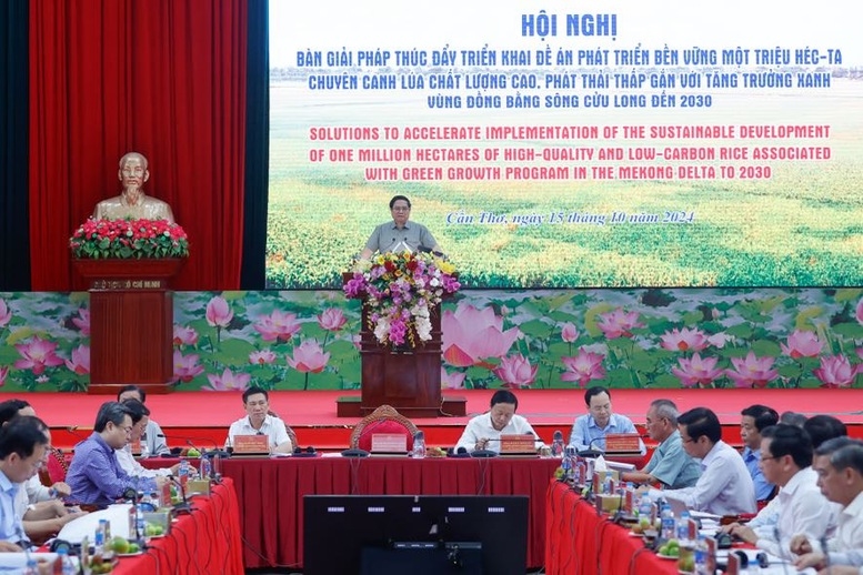 Thủ tướng Phạm Minh Chính chủ trì Hội nghị triển khai Đề án 1 triệu héc-ta lúa chất lượng cao, phát thải thấp