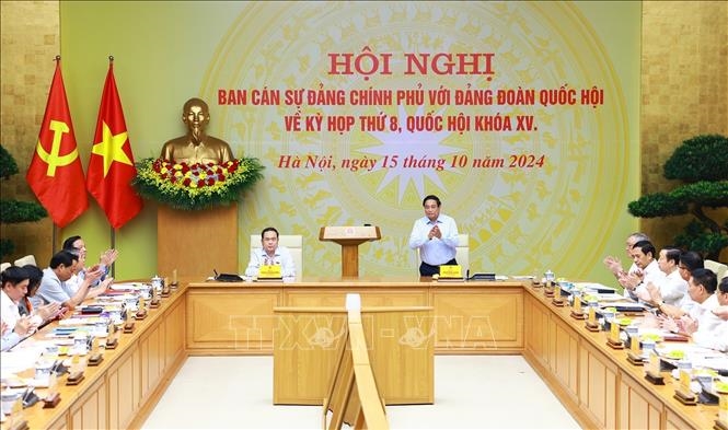Thủ tướng Phạm Minh Chính và Chủ tịch Quốc hội Trần Thanh Mẫn đồng chủ trì Hội nghị chuẩn bị Kỳ họp thứ tám