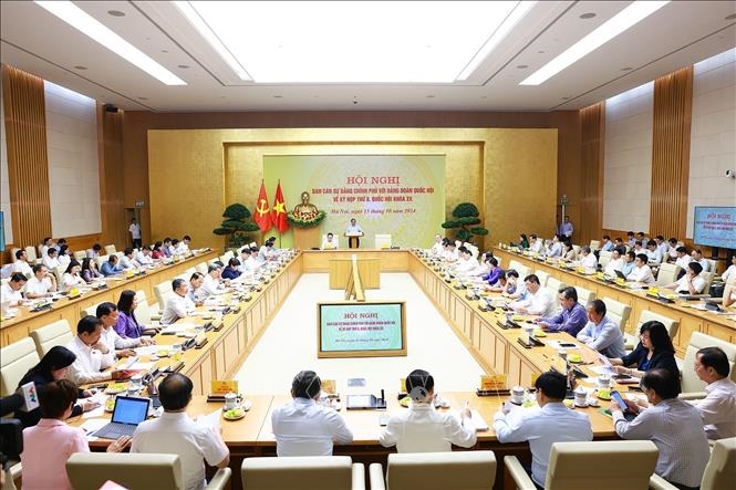 Thủ tướng Phạm Minh Chính và Chủ tịch Quốc hội Trần Thanh Mẫn đồng chủ trì Hội nghị chuẩn bị Kỳ họp thứ tám