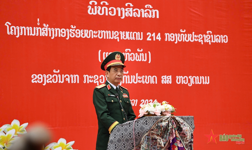 Khởi công công trình doanh trại Đại đội Biên phòng 214 của Lào