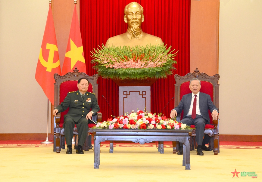 View - 	Tổng Bí thư Tô Lâm tiếp Phó chủ tịch Quân ủy Trung ương Trung Quốc