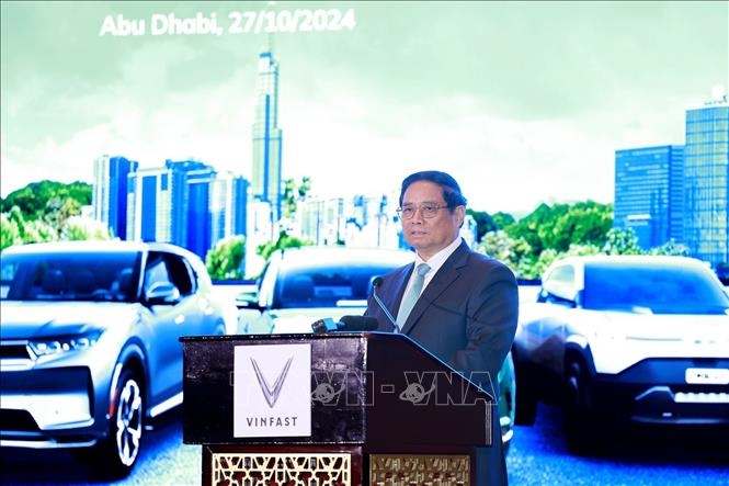 Thủ tướng Phạm Minh Chính dự lễ trưng bày và giới thiệu xe Vinfast tại UAE