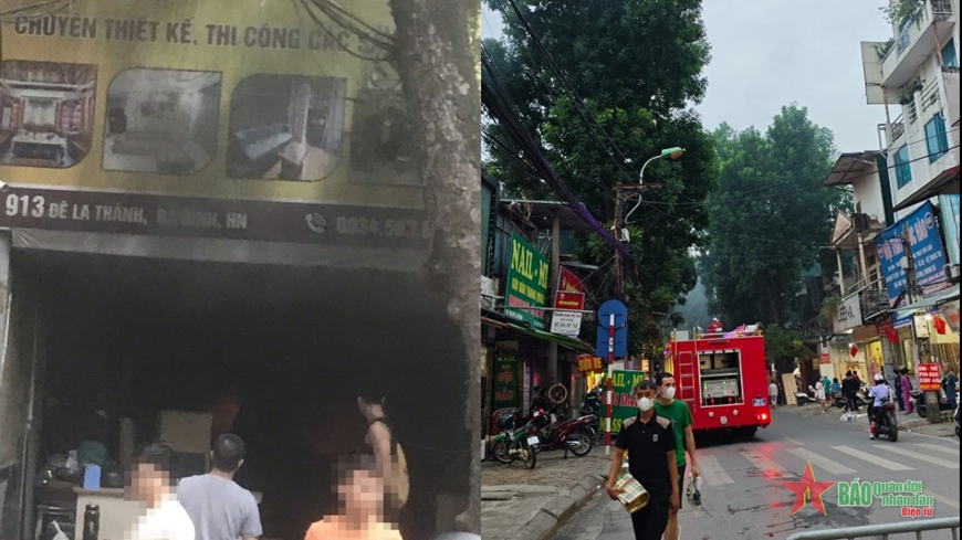 Hà Nội: Cửa hàng nội thất ở đường Đê La Thành ​bốc cháy; đang xác định thiệt hại