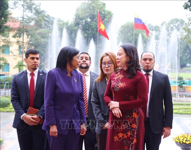 Phó chủ tịch nước Võ Thị Ánh Xuân hội đàm với Phó tổng thống Thường trực Venezuela