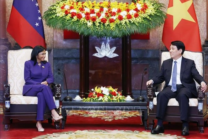 Chủ tịch nước Lương Cường tiếp Phó tổng thống Thường trực Cộng hòa Venezuela