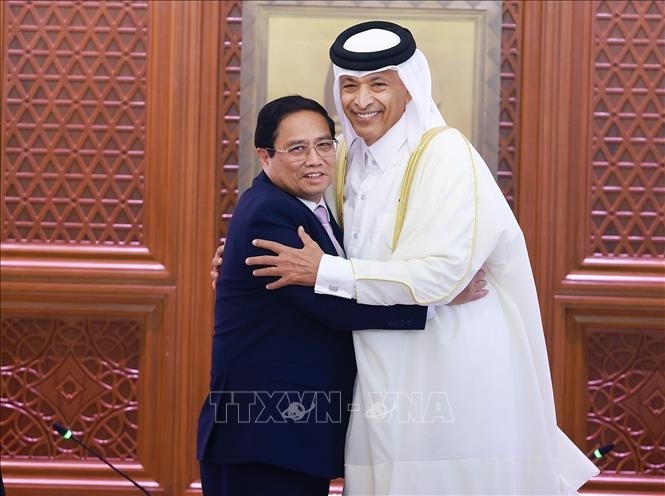 Thủ tướng Phạm Minh Chính hội kiến Chủ tịch Quốc hội Qatar