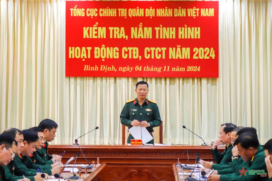Tổng cục Chính trị kiểm tra kết quả hoạt động công tác Đảng, công tác chính trị tại Bình Định