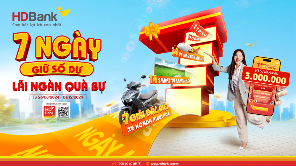 Giữ số dư từ 3 triệu đồng, nắm cơ hội trúng 