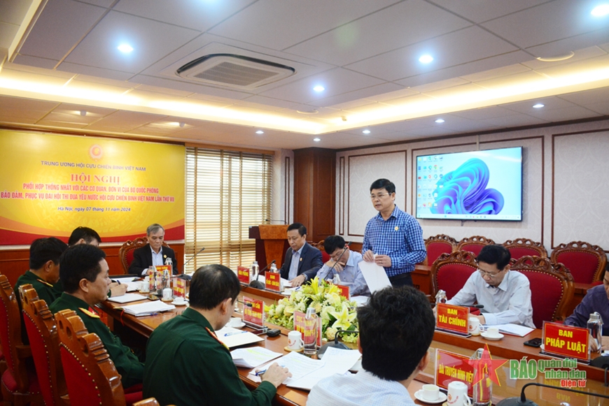 Cơ quan chuyên môn của Hội Cựu chiến binh Việt Nam phát biểu tại hội nghị.