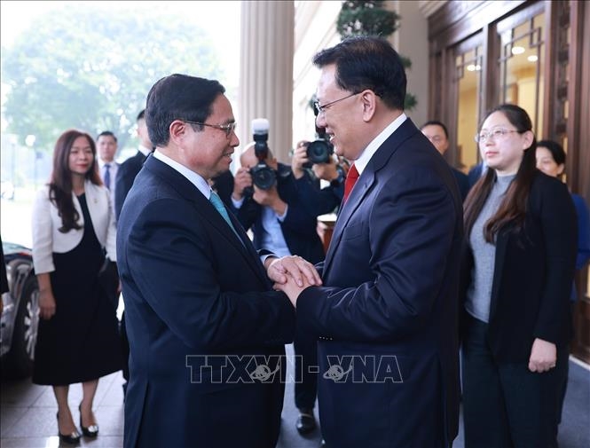 Thủ tướng Phạm Minh Chính hội kiến Bí thư Thành uỷ Trùng Khánh (Trung Quốc)