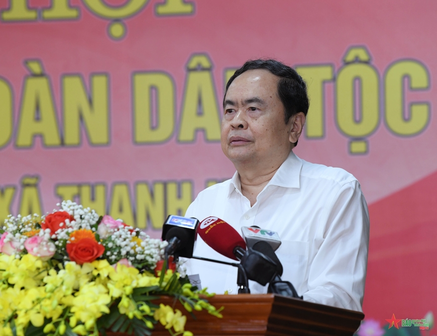 Chủ tịch Quốc hội Trần Thanh Mẫn dự Ngày hội Đại đoàn kết toàn dân tộc tại thôn Lời, Hà Nam