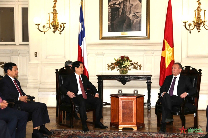 Chủ tịch nước Lương Cường hội đàm, hội kiến với lãnh đạo Chile