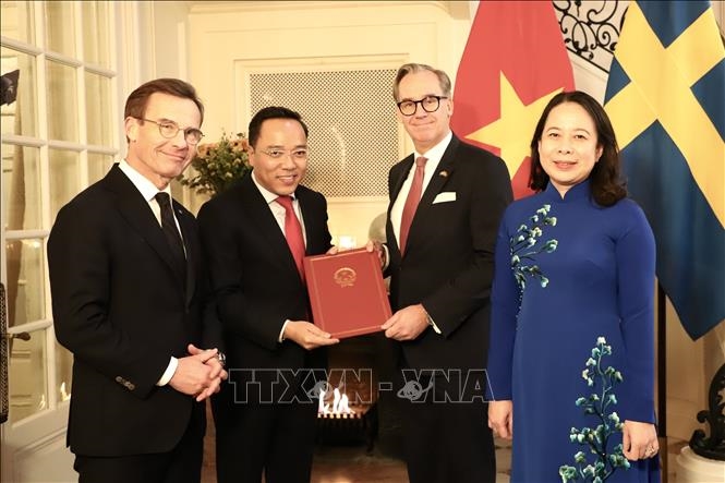 Phó chủ tịch nước Võ Thị Ánh Xuân hội đàm với Thủ tướng Vương Quốc Thụy Điển