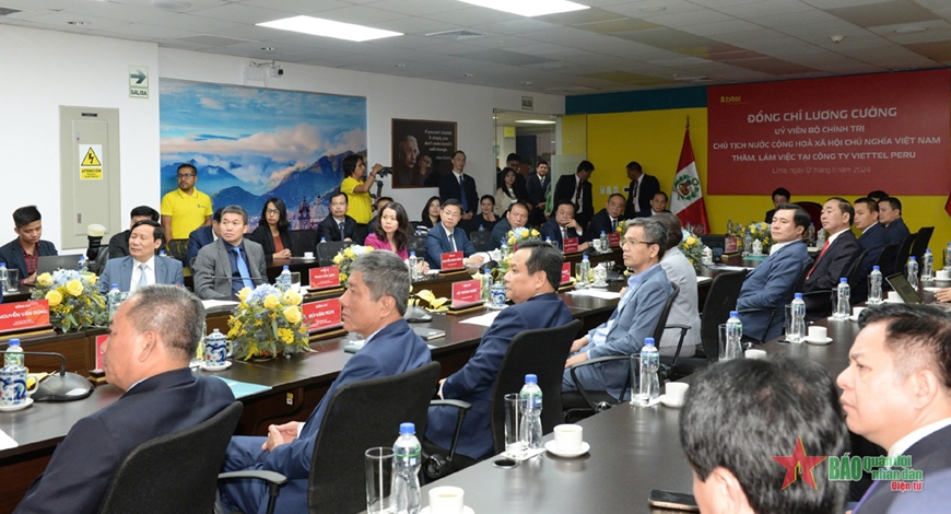 Chủ tịch nước Lương Cường thăm và làm việc tại Công ty Viettel Peru (Bitel)