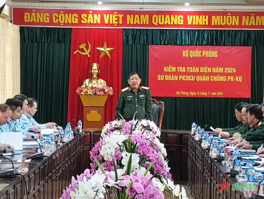 Bộ Quốc phòng kiểm tra toàn diện kết quả thực hiện nhiệm vụ năm 2024 tại Sư đoàn 363