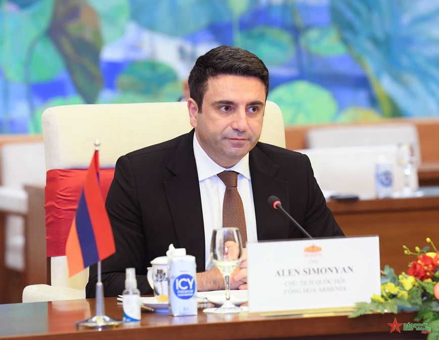 Chủ tịch Quốc hội Trần Thanh Mẫn hội đàm với Chủ tịch Quốc hội Armenia Alen Simonyan