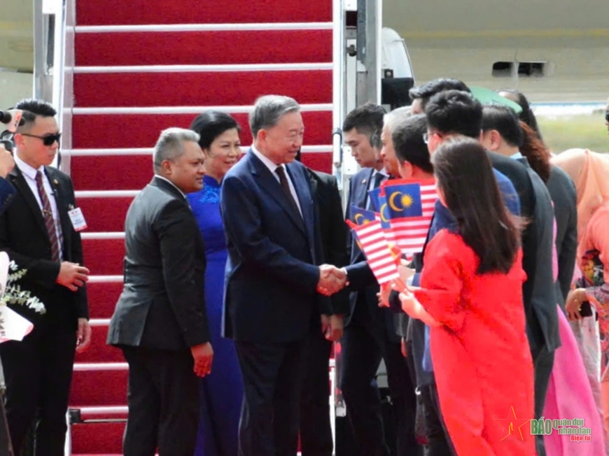 Tổng Bí thư Tô Lâm và phu nhân bắt đầu chuyến thăm chính thức Malaysia