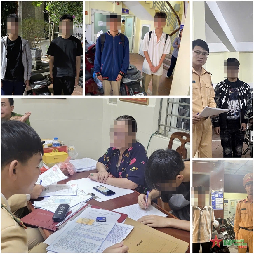 Vụ học sinh "đầu trần" điều khiển mô tô ở Hà Nội: Lập biên bản xử phạt phụ huynh