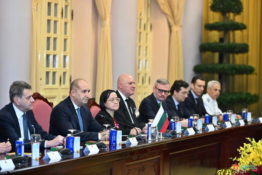 Chủ tịch nước Lương Cường hội đàm với Tổng thống Cộng hòa Bulgaria Rumen Radev