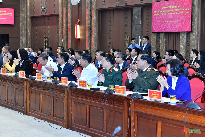 Tổng Bí thư Tô Lâm làm việc với Ban Thường vụ Thành ủy Hà Nội