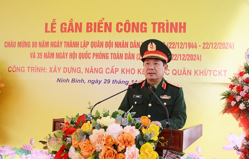 Tổng cục Kỹ thuật gắn biển công trình chào mừng 80 năm Ngày thành lập Quân đội nhân dân Việt Nam