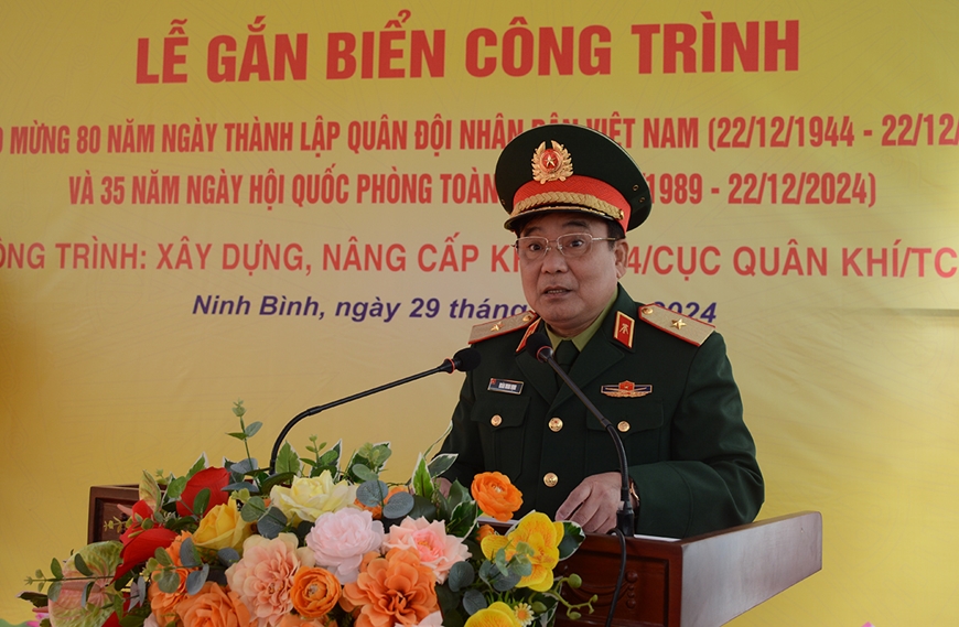 Tổng cục Kỹ thuật gắn biển công trình chào mừng 80 năm Ngày thành lập Quân đội nhân dân Việt Nam